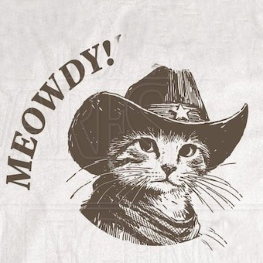 Meowdy Cowboy Cat Shirt, Vintage Cowboy Cat T-Shirt - Picture 2 of 4